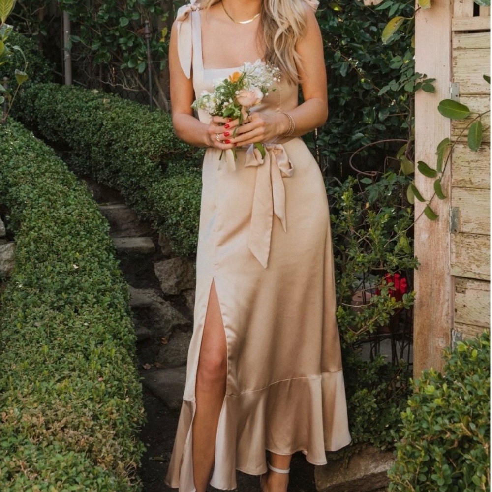 NWT Show Me Your MuMu Champagne Midi Dress